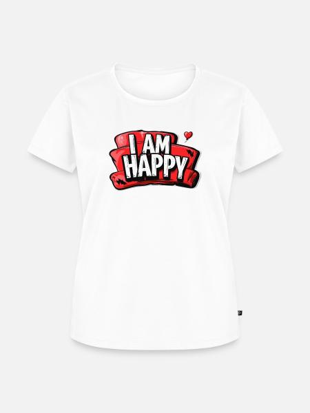 I am happy - Frauen Premium Bio T-Shirt - Weiß