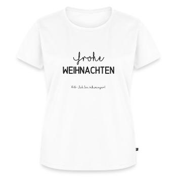 Frohe Weihnachten - PS: Ich bin schwanger - Frauen Premium Bio T-Shirt - Weiß - Vorne - AI Model Female 172 dark (172cm)