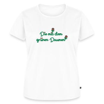 Die mit dem grünen Daumen - Frauen Premium Bio T-Shirt - Weiß - Vorne - AI Model Female 172 dark (172cm)