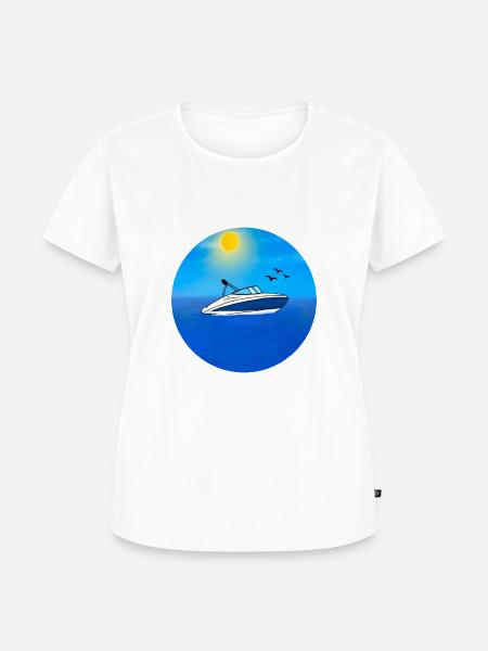 Motorboot - Frauen Premium Bio T-Shirt - Weiß