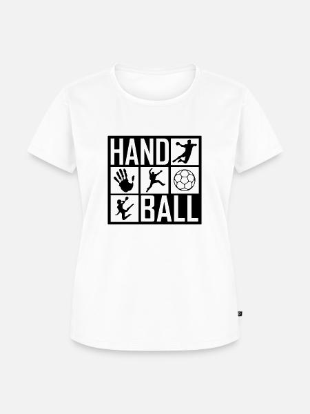 Handball Mosaik klein dunkel - Frauen Premium Bio T-Shirt - Weiß