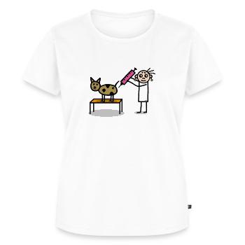 Tierärztin mit Hund - Frauen Premium Bio T-Shirt - Weiß - Vorne - AI Model Female 172 dark (172cm)
