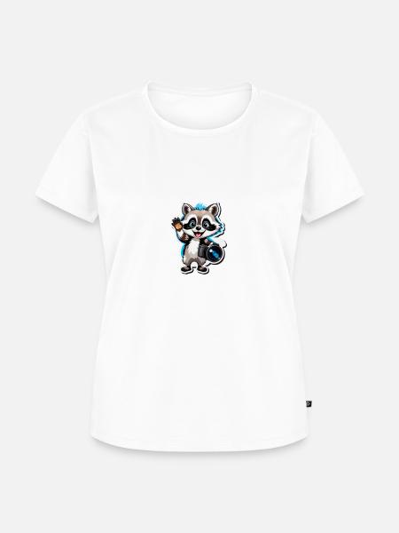 Waschbär-Entdecker - Frauen Premium Bio T-Shirt - Weiß