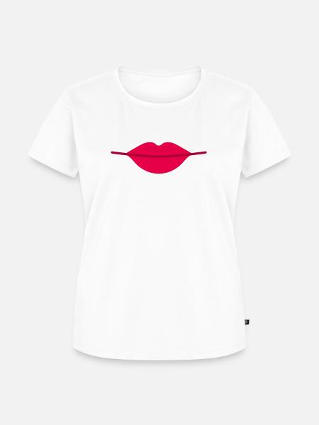 rote Lippen - Frauen Premium Bio T-Shirt - Weiß
