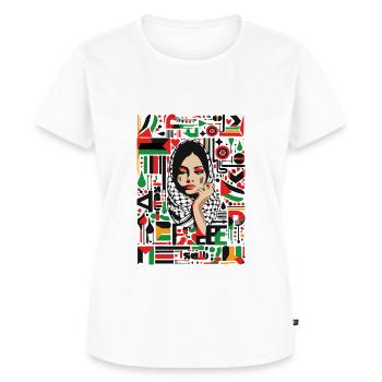 Palästina frei 02 - Frauen Premium Bio T-Shirt - Weiß - Vorne - AI Model Female 172 dark (172cm)