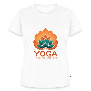 Lotusbloem Yoga Minnaar Meditatie - Vrouwen Premium Bio T-shirt - wit - Voor - AI Model Female 172 dark (172cm)