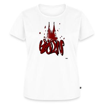 Köln Koeln Kölner Dom Karneval Kostümrot und weiß - Frauen Premium Bio T-Shirt - Weiß - Vorne - AI Model Female 172 dark (172cm)