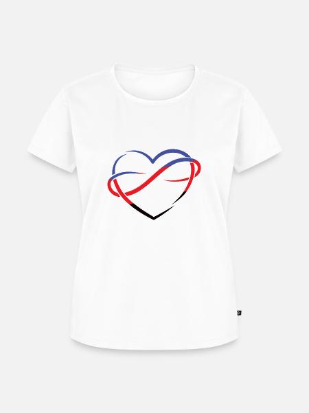 Polyherz im Fahnenlook - Frauen Premium Bio T-Shirt - Weiß