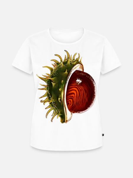 Kastanie - Frauen Premium Bio T-Shirt - Weiß