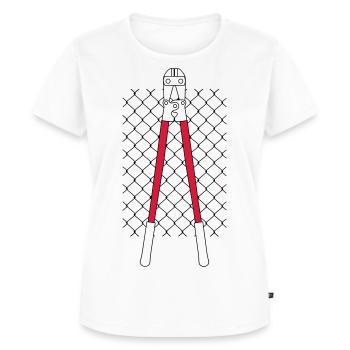 CLÔTURE ET PINCES DE VANDAL - T-shirt Premium bio Femme - blanc - Devant - AI Model Female 172 dark (172cm)
