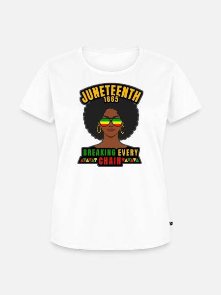 Juneteenth Afro - Frauen Premium Bio T-Shirt - Weiß
