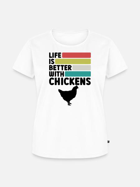 Huhn Spruch Retro-Style - Frauen Premium Bio T-Shirt - Weiß