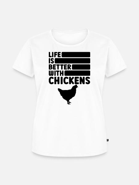 Huhn Spruch Humor - Frauen Premium Bio T-Shirt - Weiß