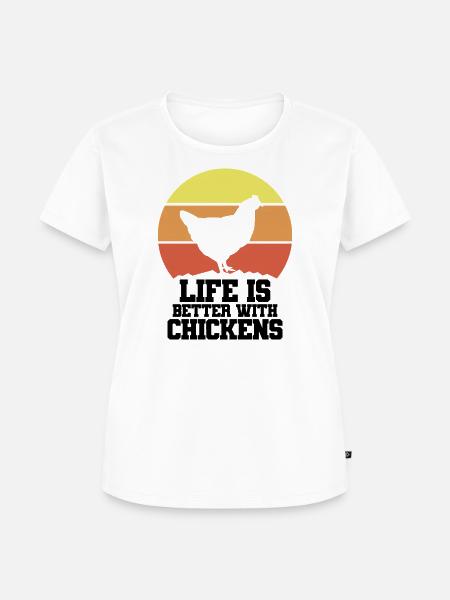 Huhn Retro Style Humor - Frauen Premium Bio T-Shirt - Weiß