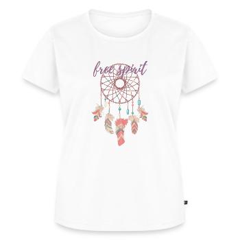 Free Spirit - Traumfänger - Frauen Premium Bio T-Shirt - Weiß - Vorne - AI Model Female 172 dark (172cm)