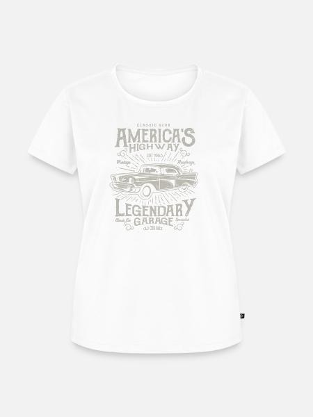 Americas Highway - Frauen Premium Bio T-Shirt - Weiß
