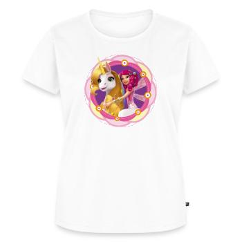 Mia and me Einhorn Onchao Und Mia - Frauen Premium Bio T-Shirt - Weiß - Vorne - AI Model Female 172 dark (172cm)