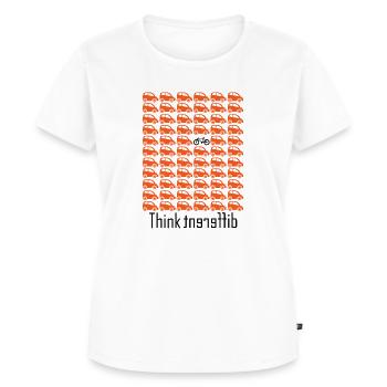 Denke anders als alle anderen Fahrrad Motiv - Frauen Premium Bio T-Shirt - Weiß - Vorne - AI Model Female 172 dark (172cm)
