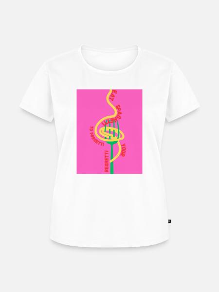 EAT SPAGHETTI NO REGRETTI - Frauen Premium Bio T-Shirt - Weiß