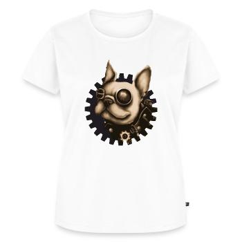 Steampunk Französischer Mobber - Frauen Premium Bio T-Shirt - Weiß - Vorne - AI Model Female 172 dark (172cm)