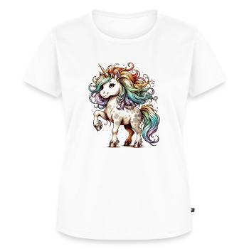 La plus grande licorne du monde | Licorne arc-en-ciel - T-shirt Premium bio Femme - blanc - Devant - AI Model Female 172 dark (172cm)