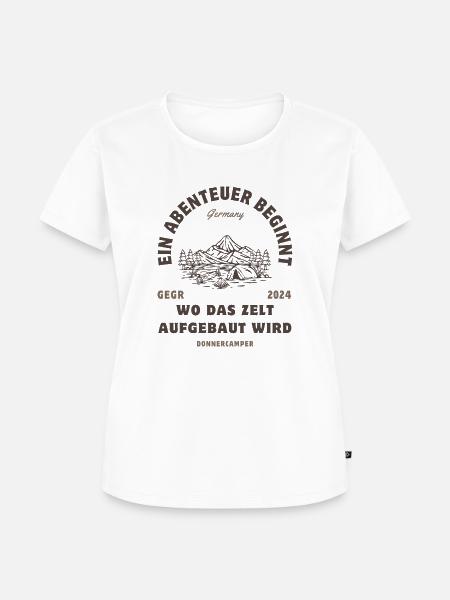 Ein Abenteuer beginnt da... - Frauen Premium Bio T-Shirt - Weiß