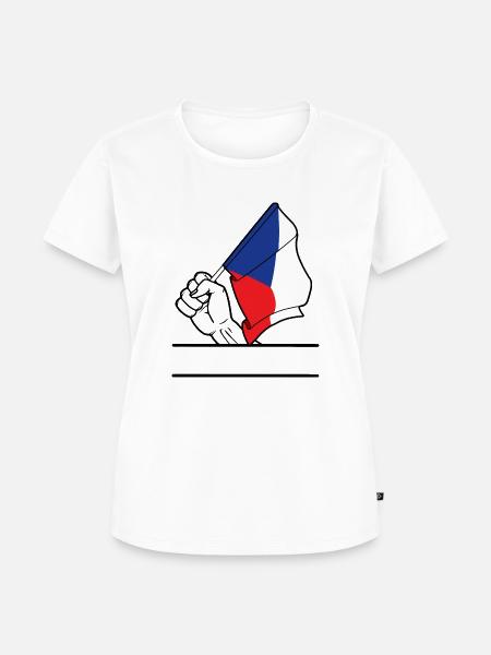 Flagge Tschechien transparenter Fausttextraum - Frauen Premium Bio T-Shirt - Weiß