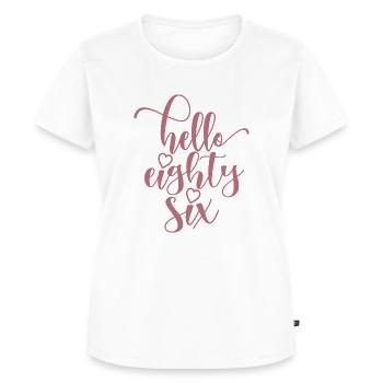 Hallo Sechsundachtzig süßer 86 Jahre alter Geburtstag - Frauen Premium Bio T-Shirt - Weiß - Vorne - AI Model Female 172 dark (172cm)
