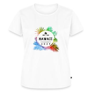Hawaii 2024 Bunt - Frauen Premium Bio T-Shirt - Weiß - Vorne - AI Model Female 172 dark (172cm)