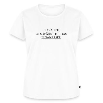 Fick mich Spruch - Finanzamt - Frauen Premium Bio T-Shirt - Weiß - Vorne - AI Model Female 172 dark (172cm)