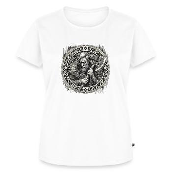 Wikinger - Frauen Premium Bio T-Shirt - Weiß - Vorne - AI Model Female 172 dark (172cm)