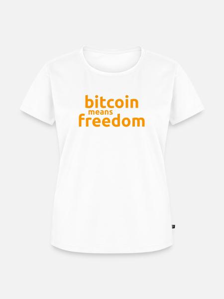 bitcoin means freedom - Frauen Premium Bio T-Shirt - Weiß