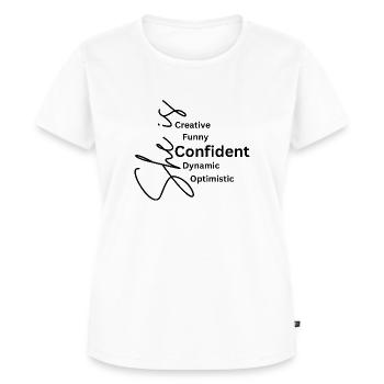 Confident & Creative – Dynamic & Optimistic - Frauen Premium Bio T-Shirt - Weiß - Vorne - AI Model Female 172 dark (172cm)