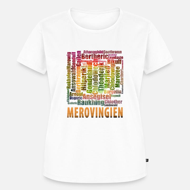 Merovingi vecchi e vecchi nomi verde scuro - Maglietta ecologica premium da donna - bianco
