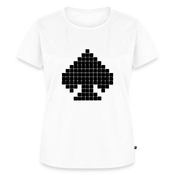 Rigged Poker - Pixel Art - Spades - Frauen Premium Bio T-Shirt - Weiß - Vorne - AI Model Female 172 dark (172cm)