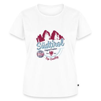 SÜDTIROL FASHION - Frauen Premium Bio T-Shirt - Weiß - Vorne - AI Model Female 172 dark (172cm)