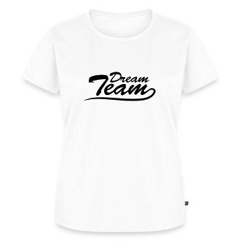 Text logo lettering couple dream team - Women's Premium Organic T-shirt - white - Front - AI Model Female 172 dark (172cm)