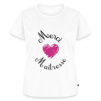 merci maîtresse cadeau fin année - T-shirt Premium bio Femme - blanc - Devant - AI Model Female 172 dark (172cm)