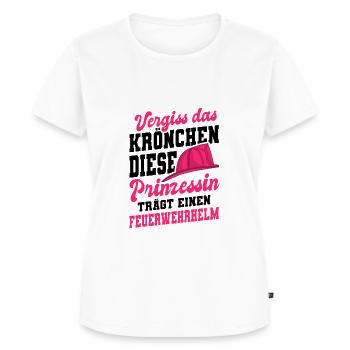 Vergiss Krönchen Prinzessin Feuerwehrhelm - Frauen Premium Bio T-Shirt - Weiß - Vorne - AI Model Female 172 dark (172cm)