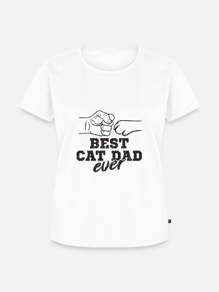 Katzen Papa - Frauen Premium Bio T-Shirt - Weiß