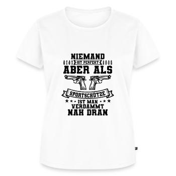 Sportschütze - Frauen Premium Bio T-Shirt - Weiß - Vorne - AI Model Female 172 dark (172cm)