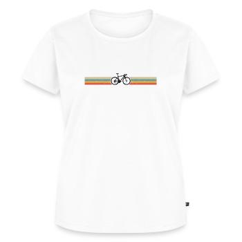 Bike Bike Retro T-Shirt für Radfahrer - Frauen Premium Bio T-Shirt - Weiß - Vorne - AI Model Female 172 dark (172cm)