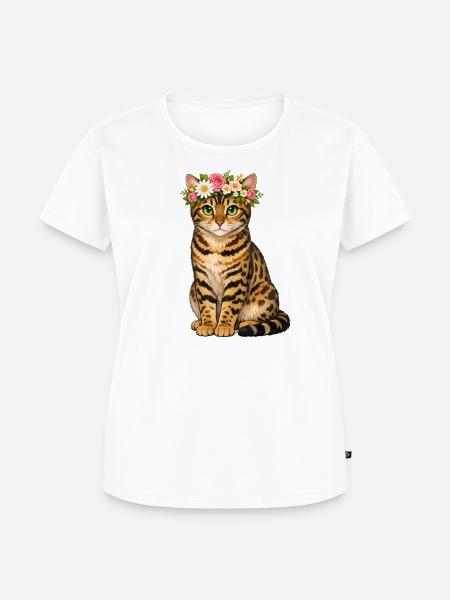 Bengalkatze - Frauen Premium Bio T-Shirt - Weiß