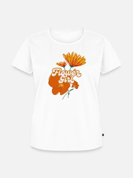 Blumenmädchen Retro Floral - Frauen Premium Bio T-Shirt - Weiß