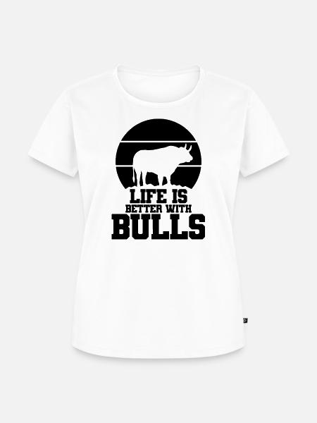 Stier Spruch Humor - Frauen Premium Bio T-Shirt - Weiß