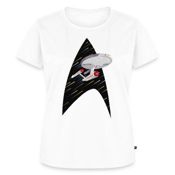 Star Trek The Original Series USS Enterprise Logo - Frauen Premium Bio T-Shirt - Weiß - Vorne - AI Model Female 172 dark (172cm)