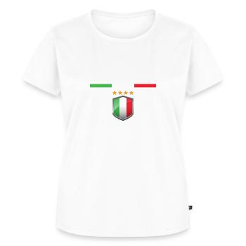 Maillot Football Italie 2022- drapeau - Champions - T-shirt Premium bio Femme - blanc - Devant - AI Model Female 172 dark (172cm)