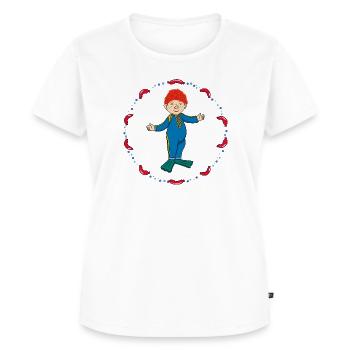 Das Sams Sams Jongliert Mit Würstchen - Frauen Premium Bio T-Shirt - Weiß - Vorne - AI Model Female 172 dark (172cm)