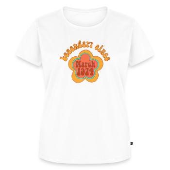 Legendär seit März 1974 Geburtstag Retro Geboren - Frauen Premium Bio T-Shirt - Weiß - Vorne - AI Model Female 172 dark (172cm)