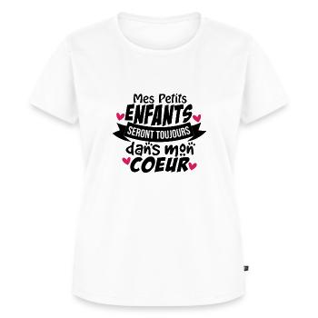 mes petits enfants seront toujours dans mon coeur - T-shirt Premium bio Femme - blanc - Devant - AI Model Female 172 dark (172cm)